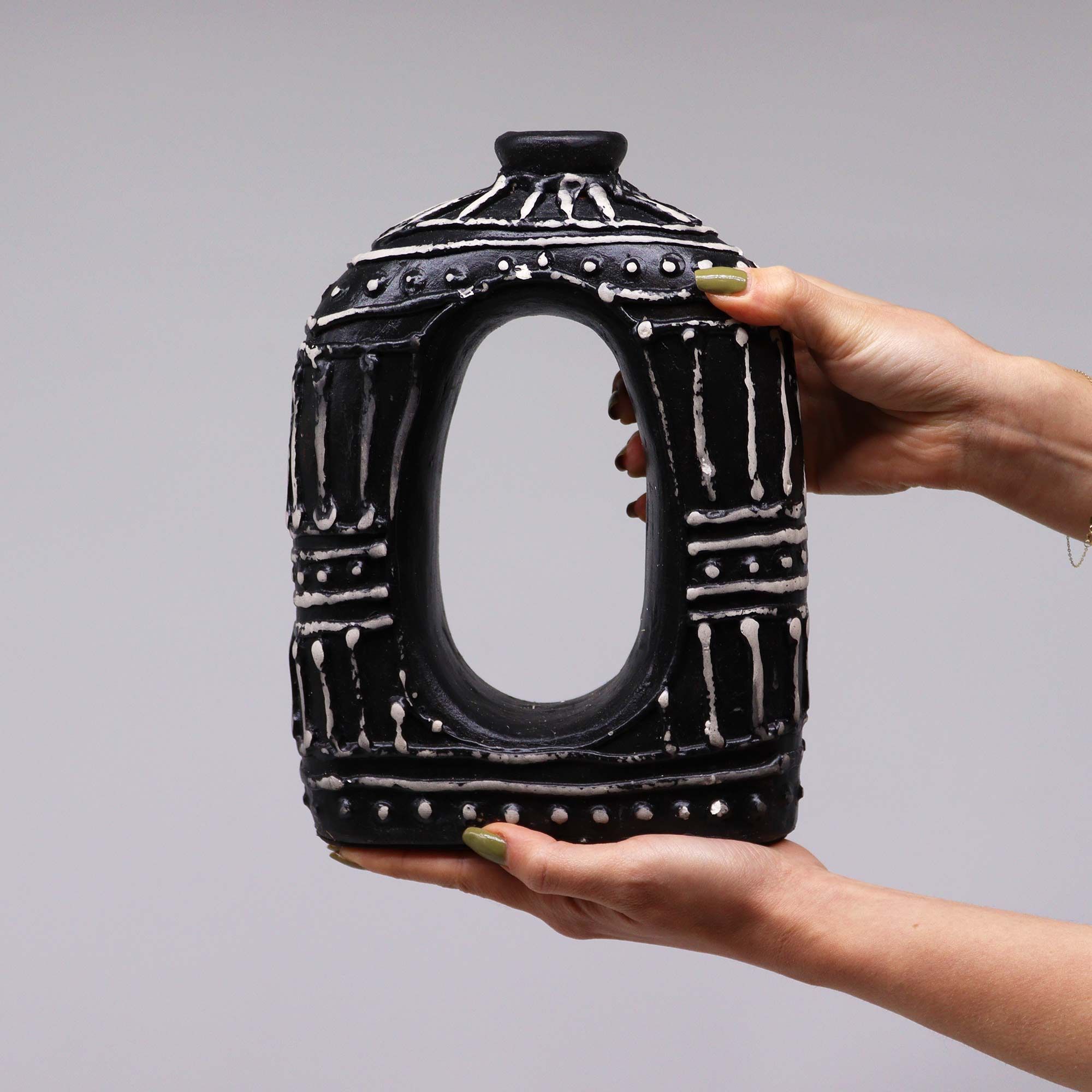 Oval Donut Shaped Vase - Chocolate 23cm - Image 2