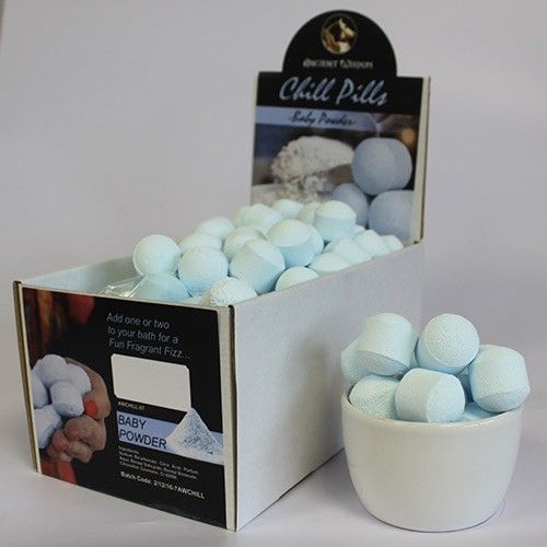 1.3Kg Box of Chill Pills (Mini Bath Bombs) - Baby Powder - Image 3