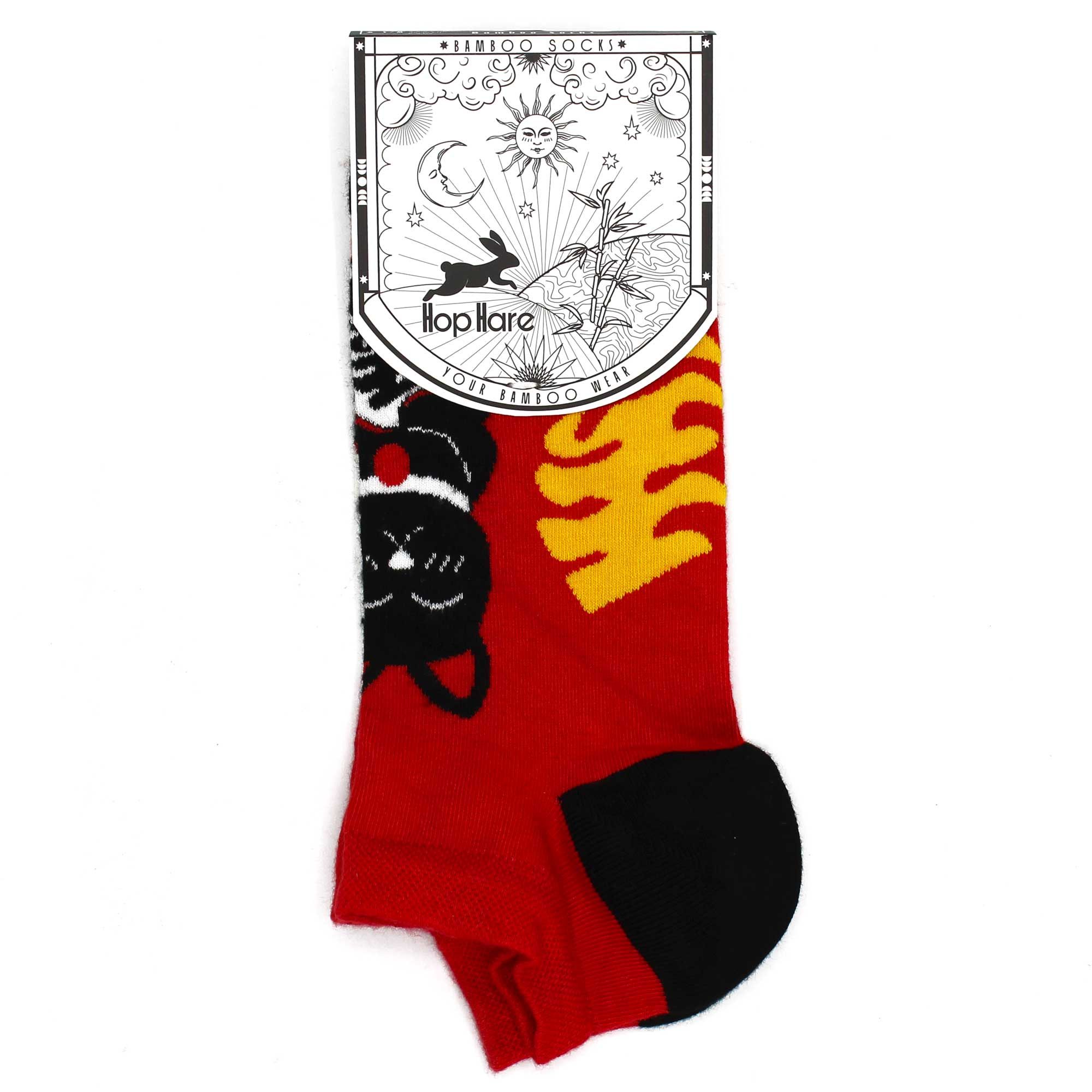 S/M Hop Hare Bamboo Socks Low (3.5-6.5) - Lucky Cat - Image 2