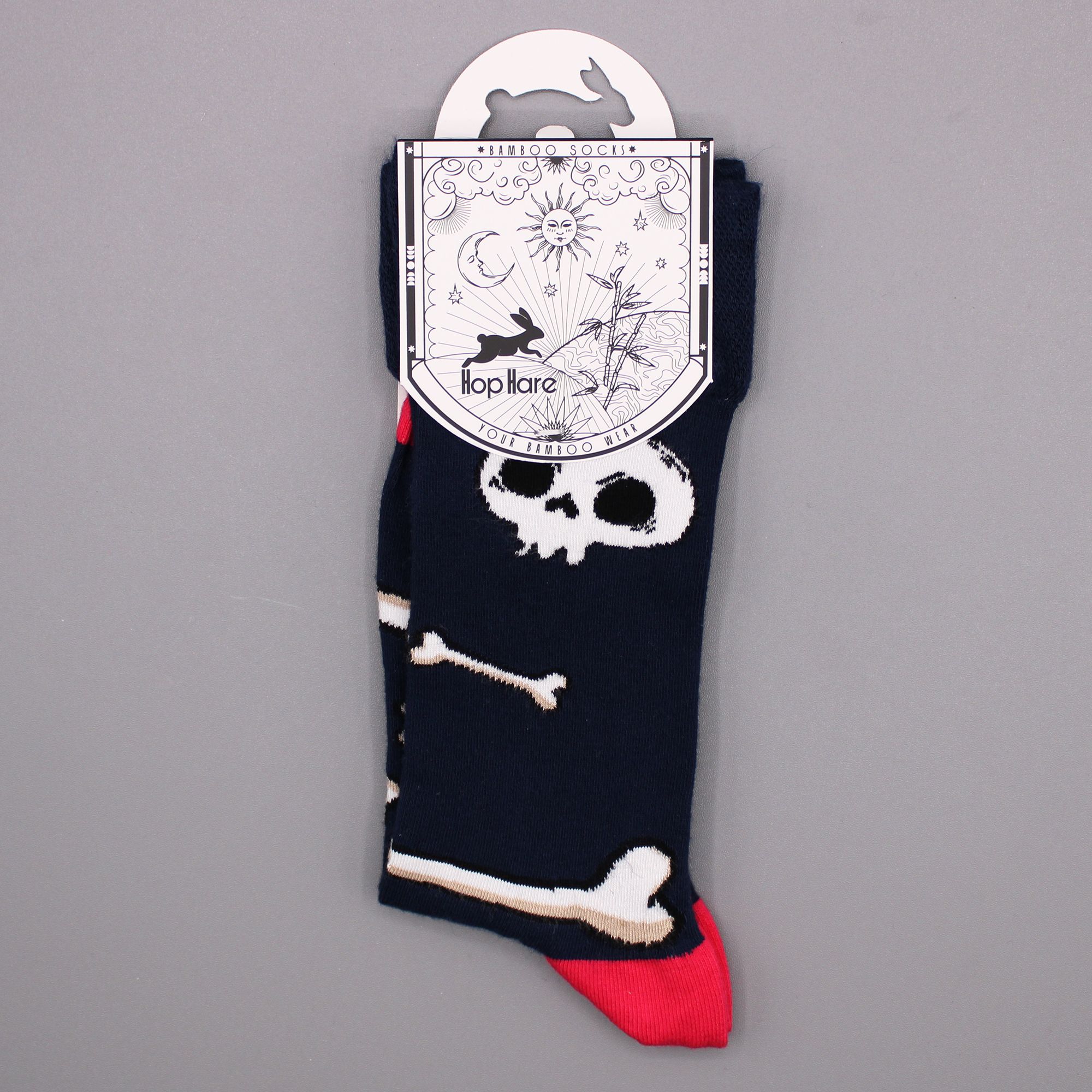 Hop Hare Bamboo Socks S/M - Skulls and Bones - Image 3