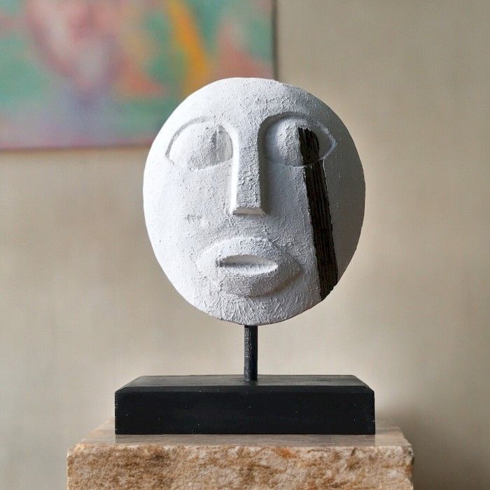 Timor Tribal Decorative Mask - White 27x20cm - Image 6