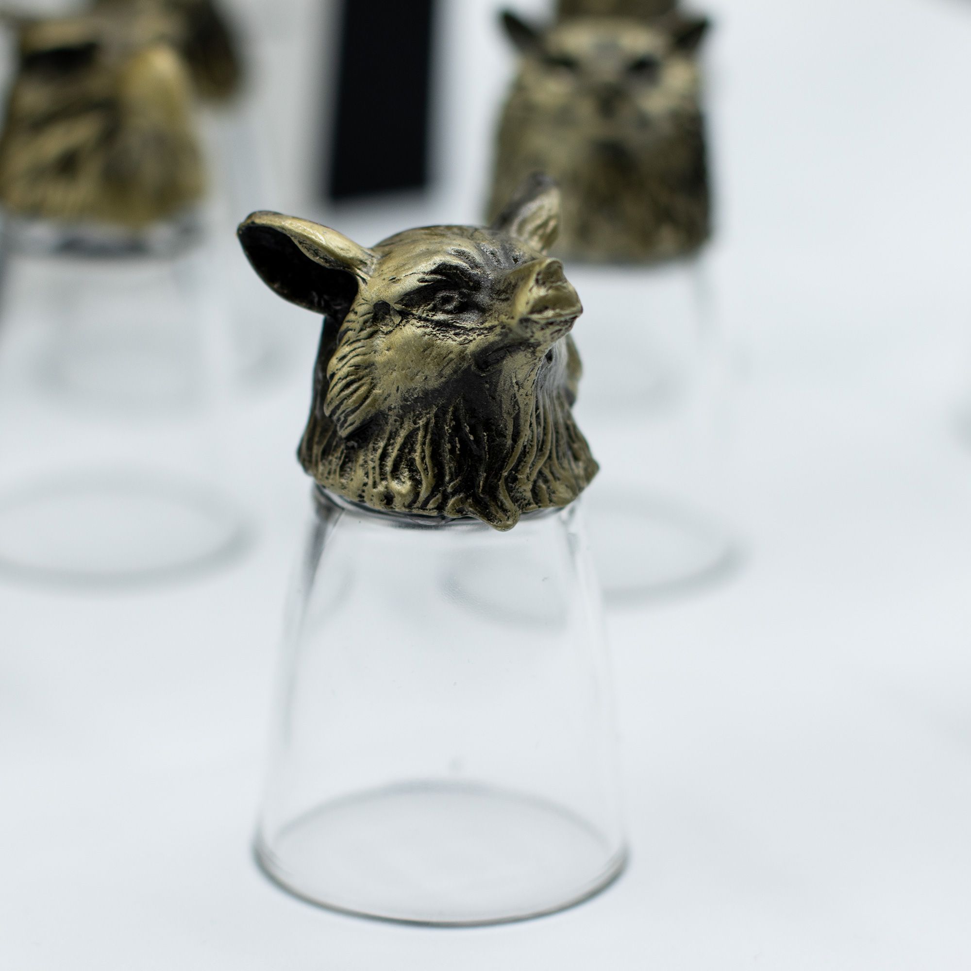 Gift Set of 12 Bottom Up Shot Glasses (25ml) - Forest & Mystical Creatures - Antique Bronze - Image 9