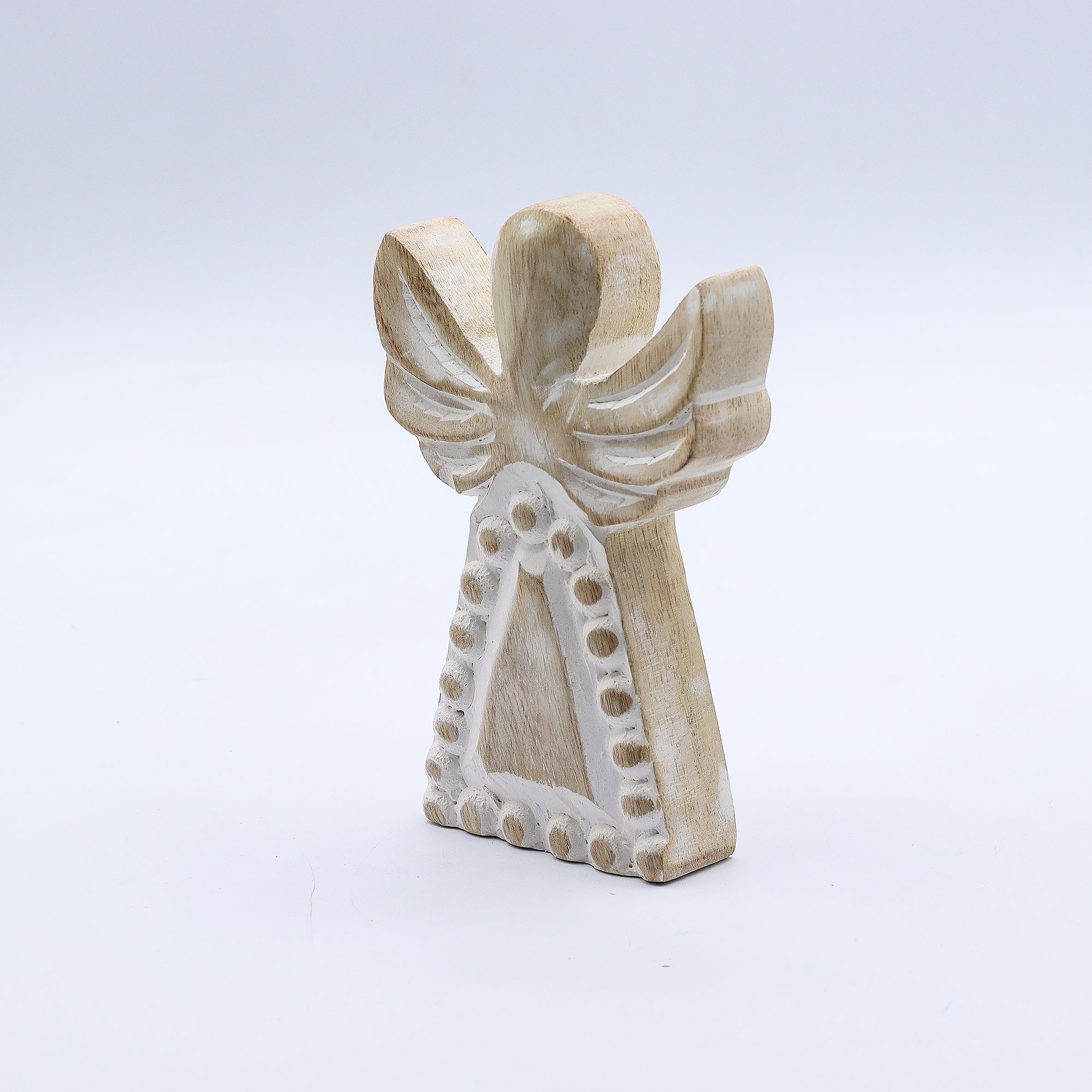 Mango Wood Angel - Whitewash - Image 3