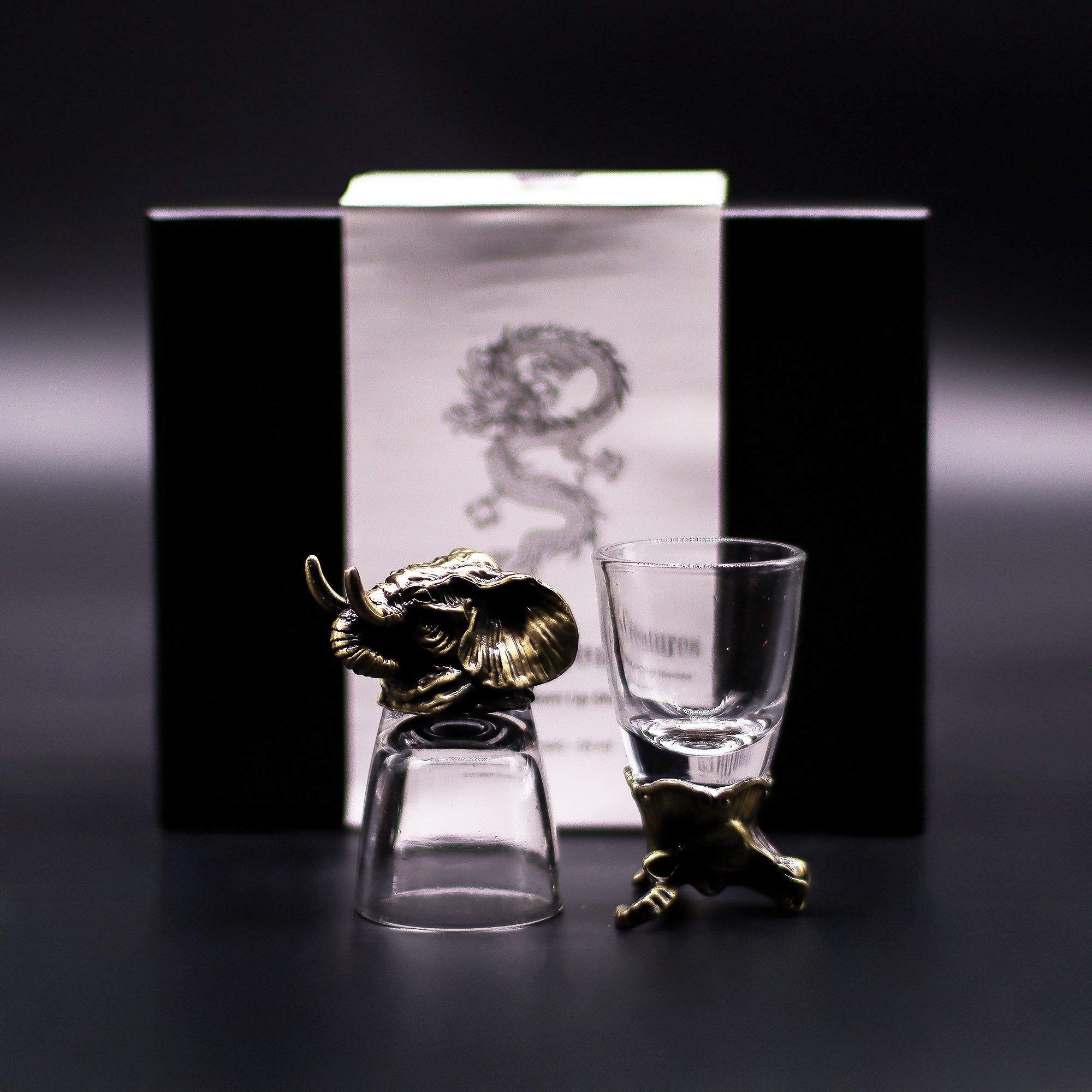 Gift Set of 6 Shot Glasses (50ml) - Mystical Creatures - Antique Bronze - Image 7