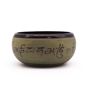 Earth Powder Singing Bowl - Mantra Five Buddha - 16cm