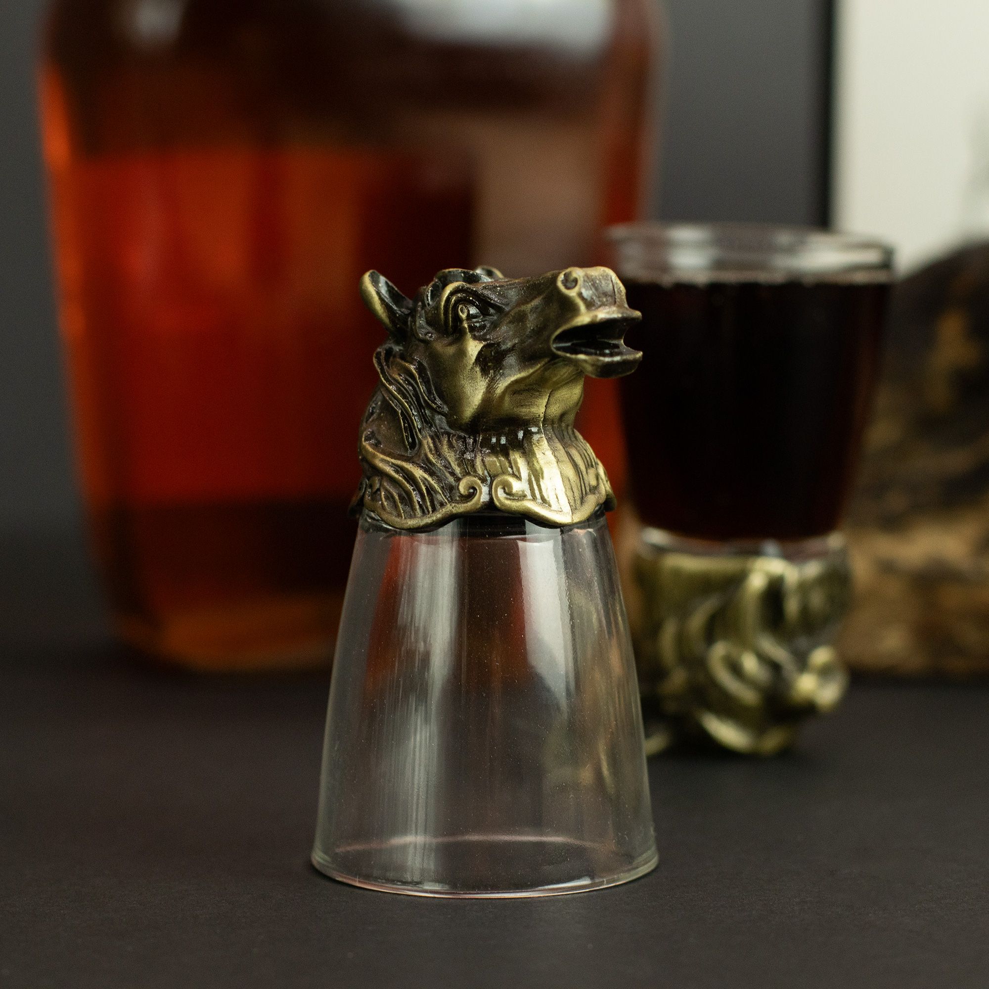 Gift Set of 12 Bottom Up Shot Glasses (25ml) - Forest & Mystical Creatures - Antique Bronze - Image 8