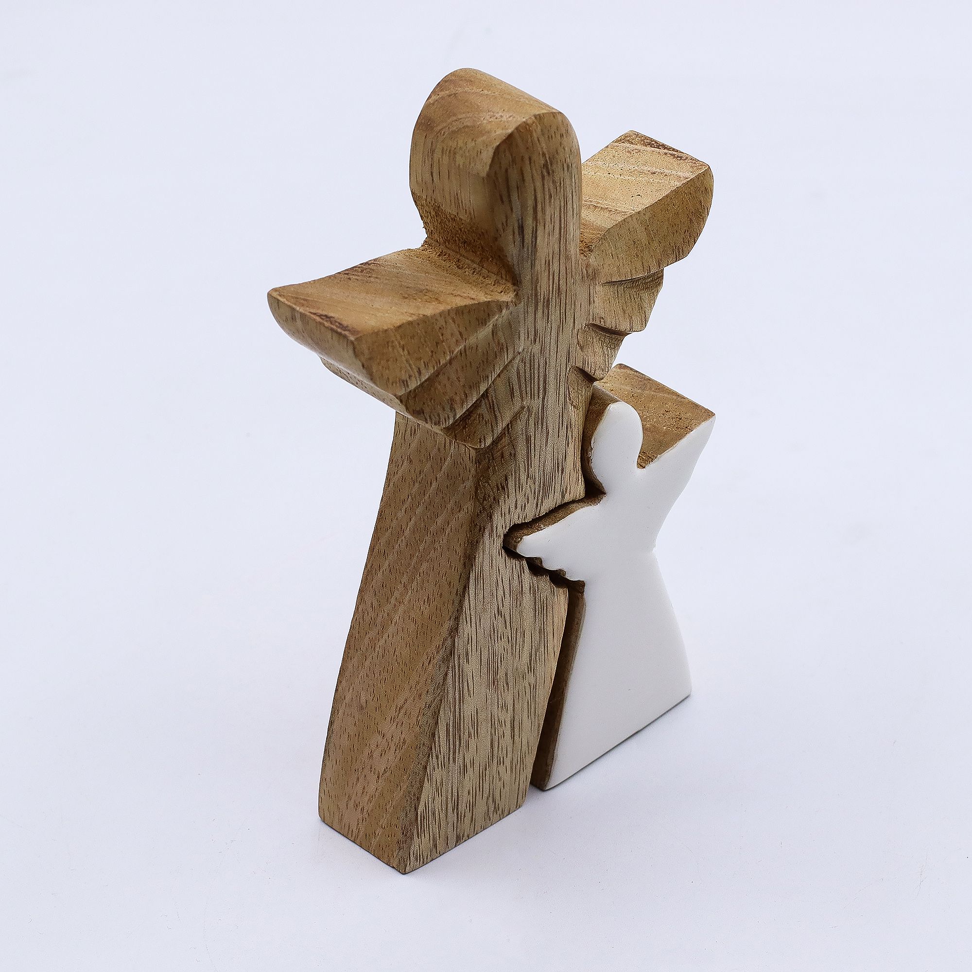 Mango Wood Angel in Angel - White Enamel - Image 3