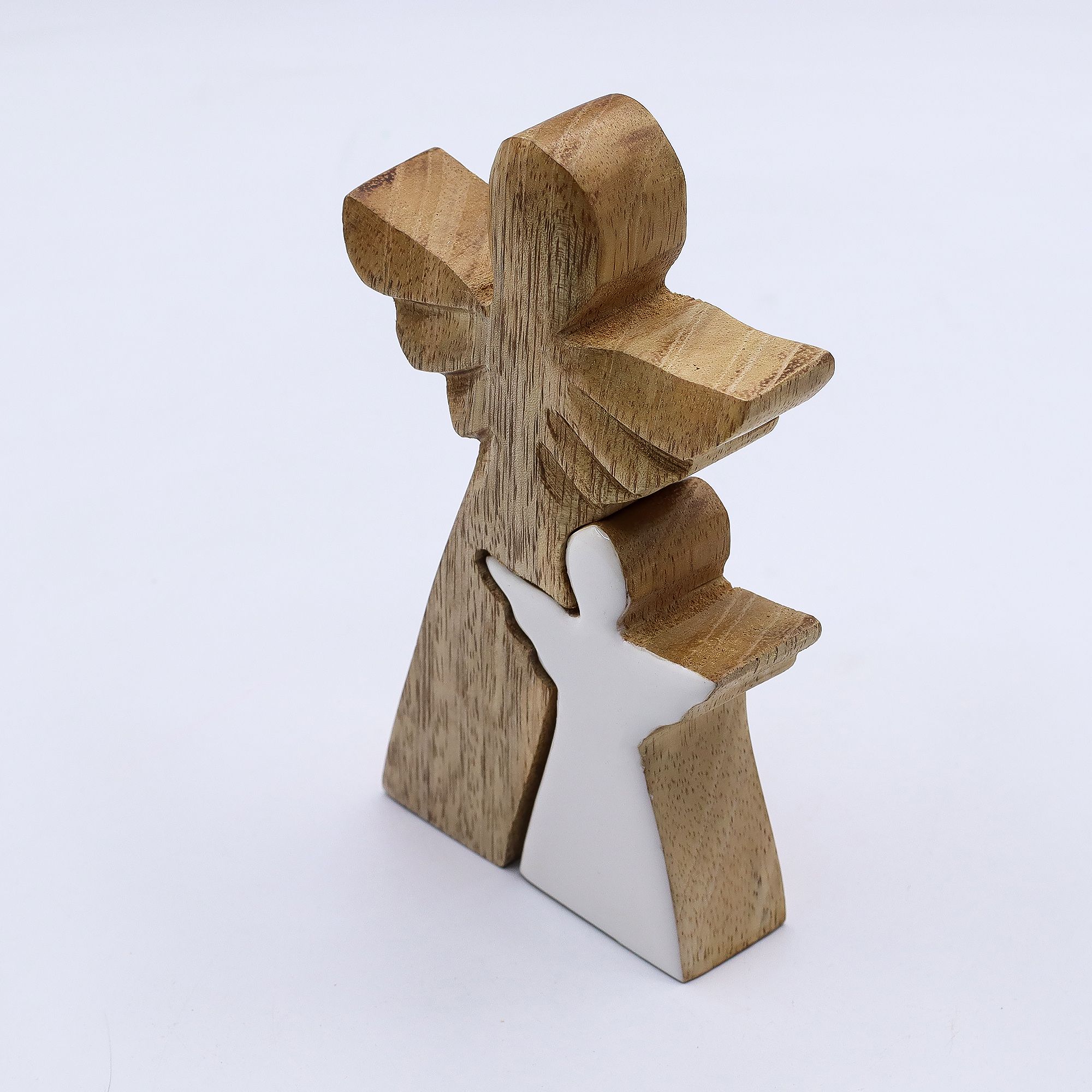 Mango Wood Angel in Angel - White Enamel - Image 7