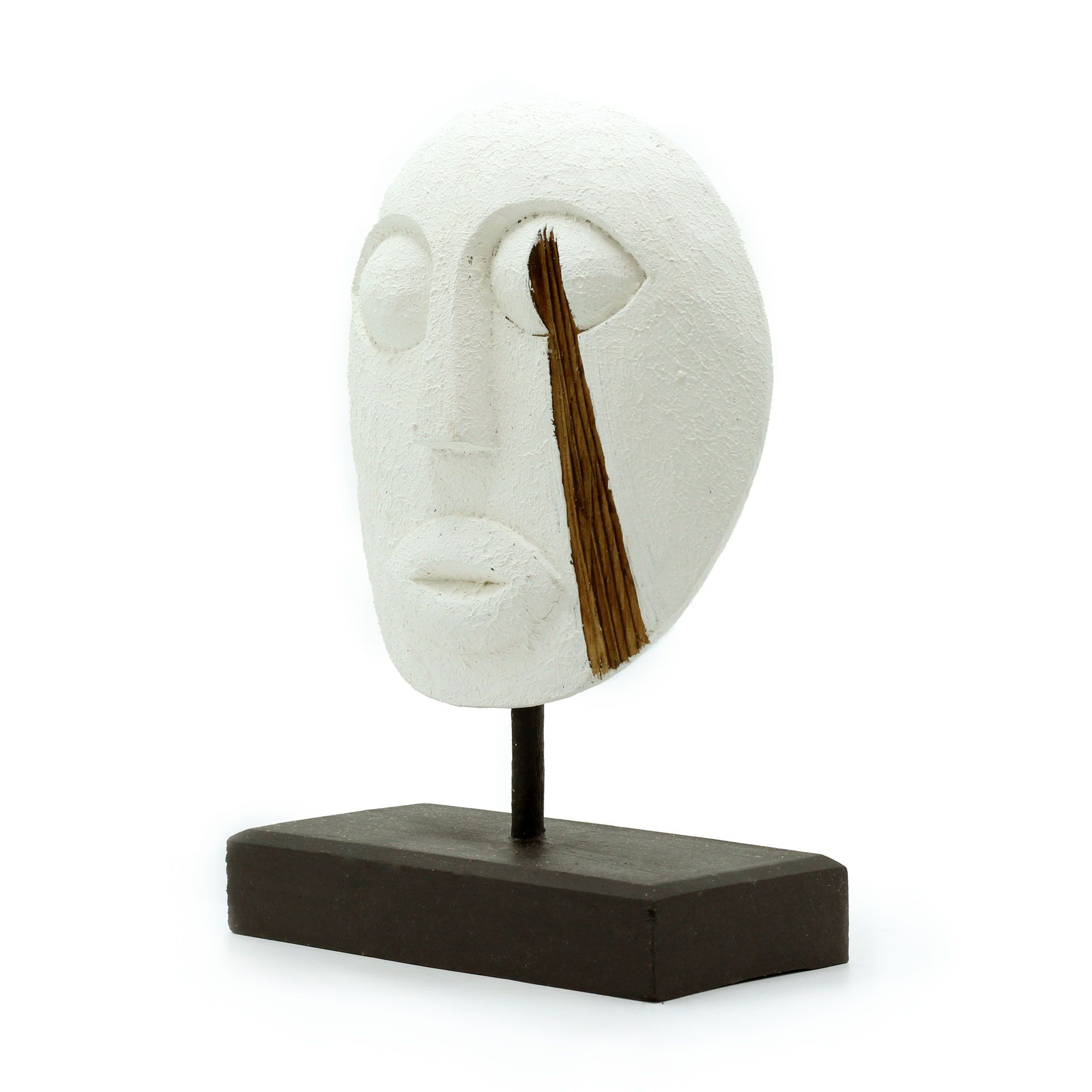 Timor Tribal Decorative Mask - White 27x20cm - Image 4