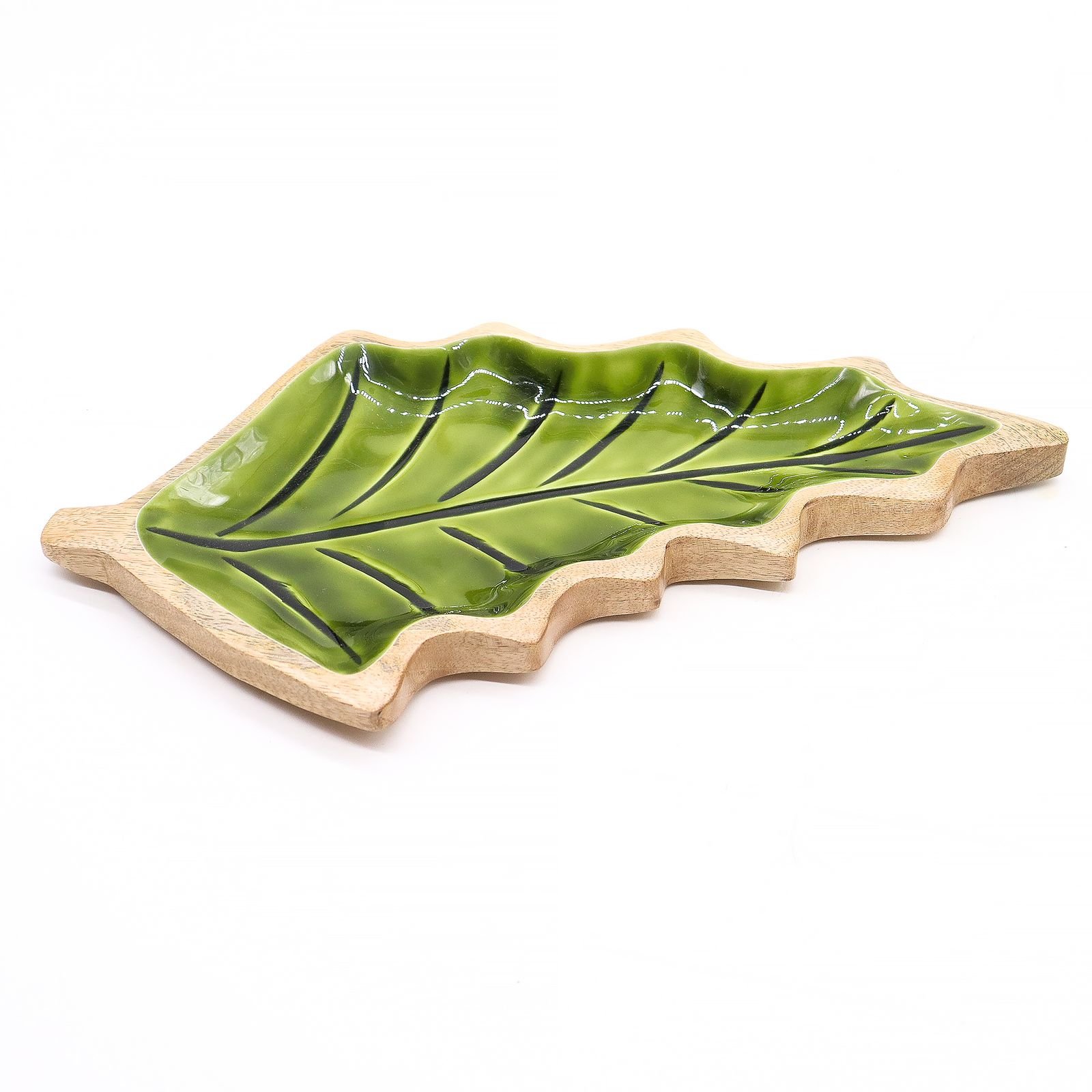 Lost in the Forrest - Enamel Leaf Wooden Bowl - 33x17cm - Image 9