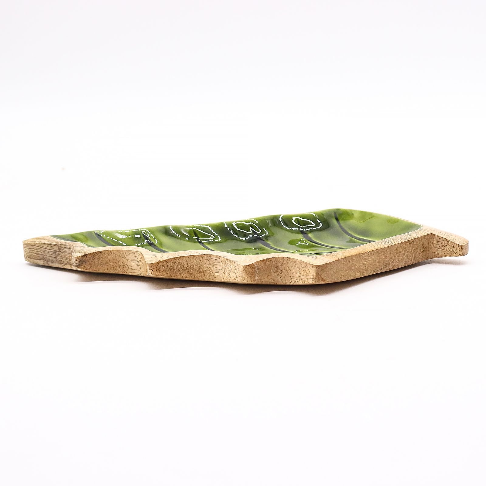 Lost in the Forrest - Enamel Leaf Wooden Bowl - 33x17cm - Image 3
