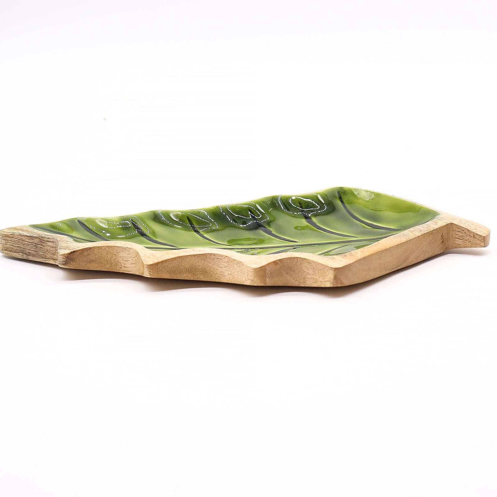 Lost in the Forrest - Enamel Leaf Wooden Bowl - 33x17cm - Image 8