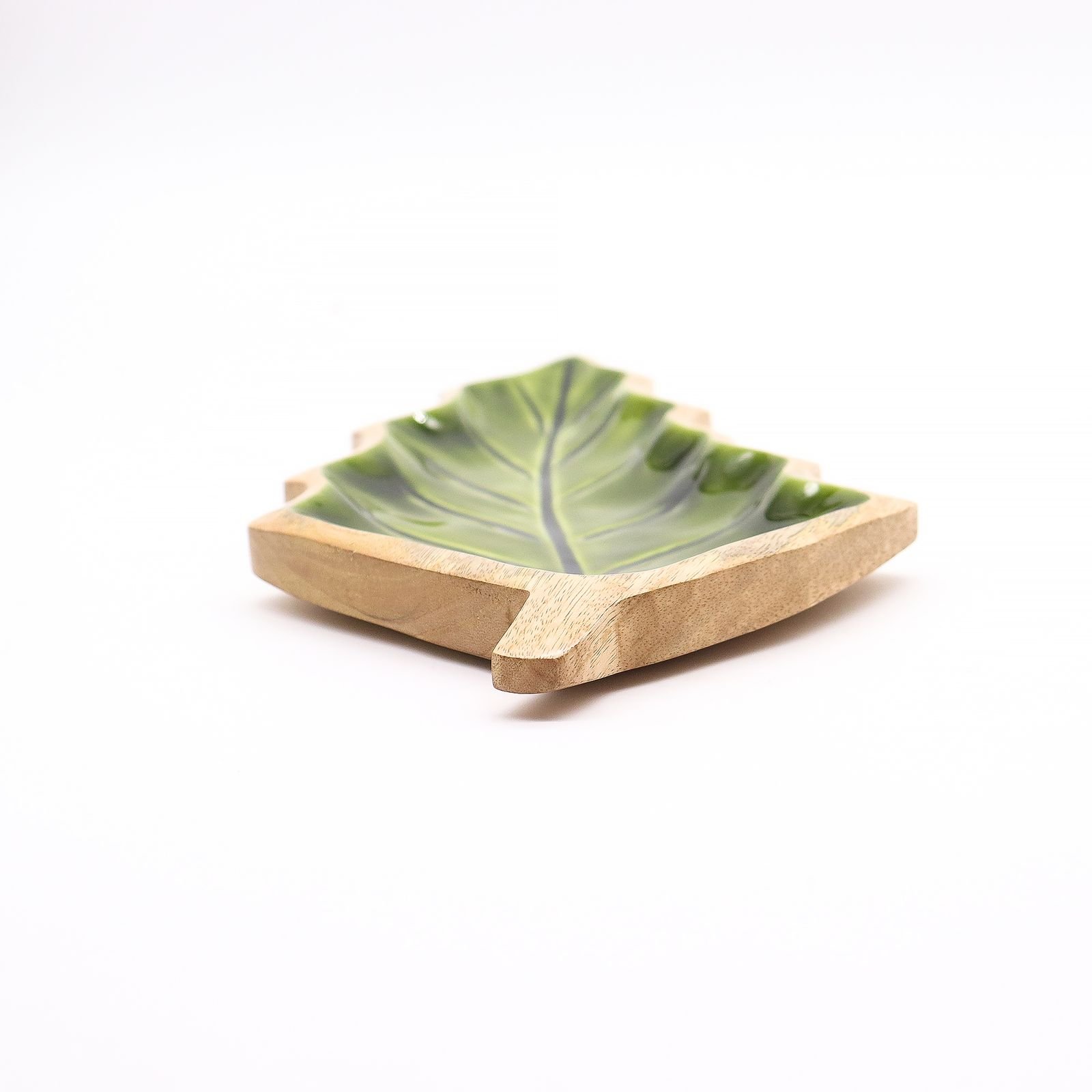 Lost in the Forrest - Enamel Leaf Wooden Bowl - 33x17cm - Image 6